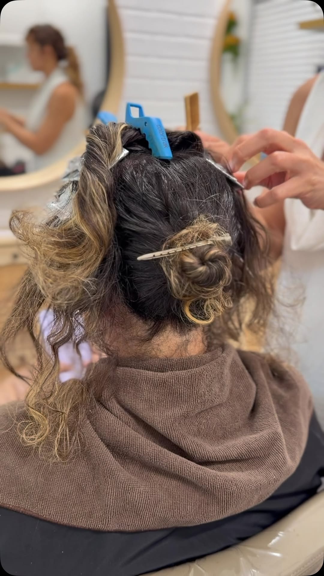 Foil highlights in progress at the studio